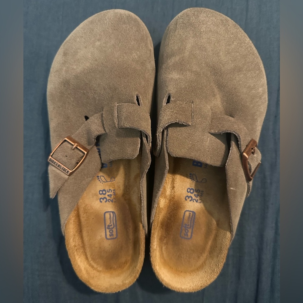 Birkenstock Boston Taupe Suede 7-7.5 (EU 38) Regular/Wide